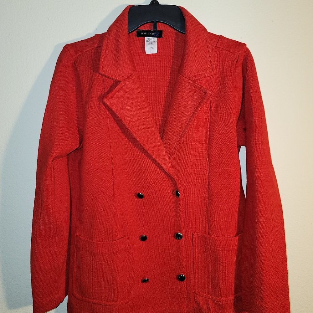 LEVEL EIGHT- RED PEA COAT BLAZER
